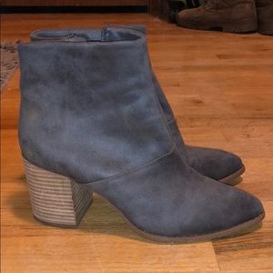 Gray suede booties